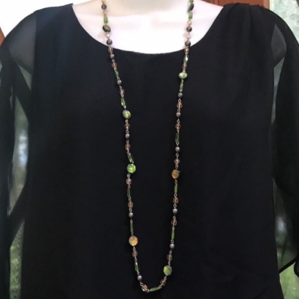 NEW Lia Sophia Barbados Necklace Abalone Green